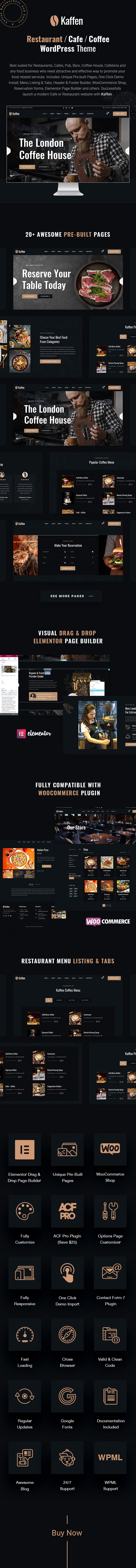 Kaffen – Restaurant & Cafe WordPress Theme