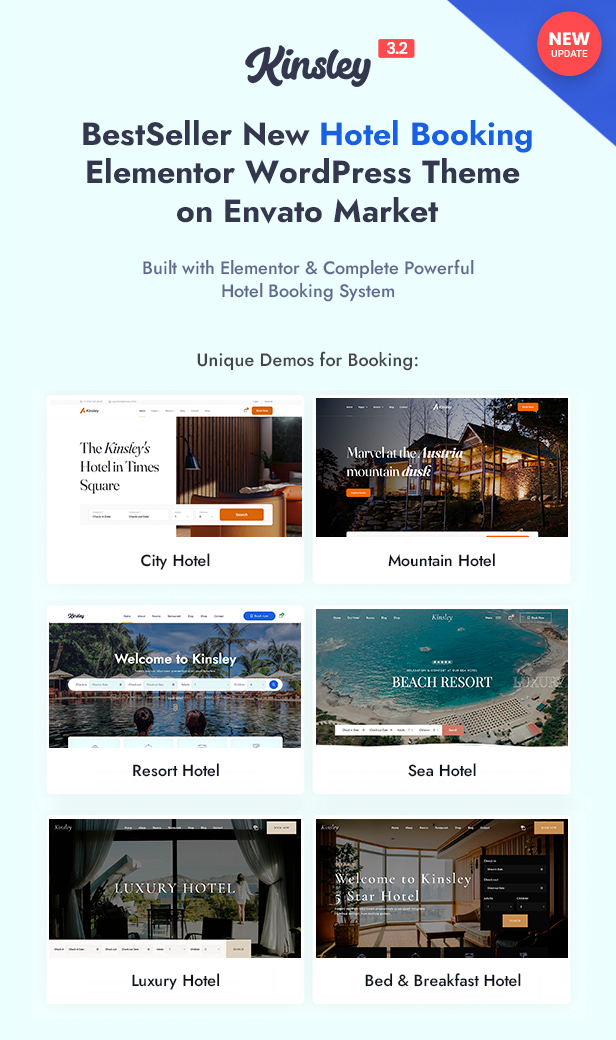 Kinsley - Hotel Booking WordPress Theme