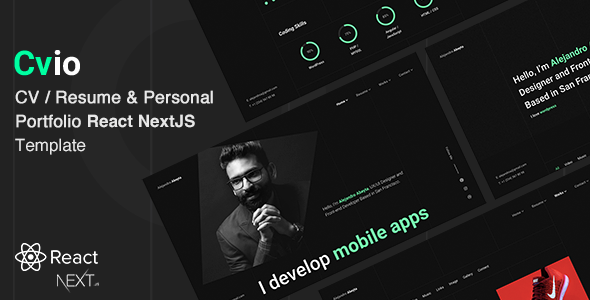 Cvio – Personal Portfolio React NextJS Template