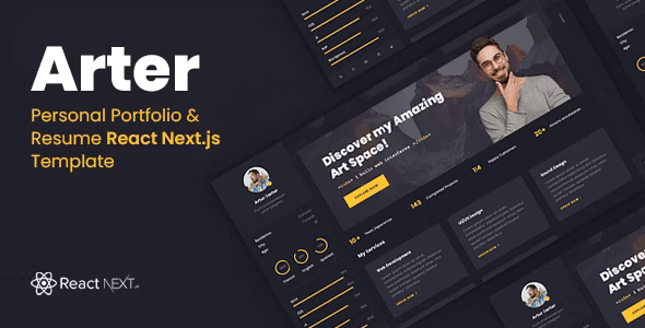 Arter – Personal Portfolio & Resume React NextJS Template